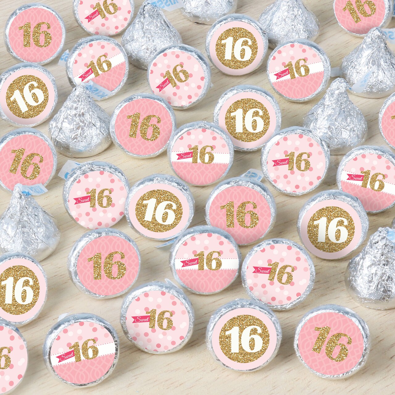 Big Dot of Happiness Sweet 16 - 16th Birthday Party Small Round Candy Stickers - Party Favor Labels - 324 Count